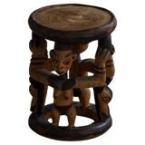 Decorative stool carved from African hardwood / Tribal art piece, mid-20th century