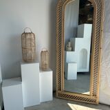 Rattan foot mirror with braces H:2m