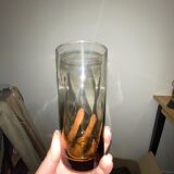 Lot d'un service en verre teinté vintage typique 70's