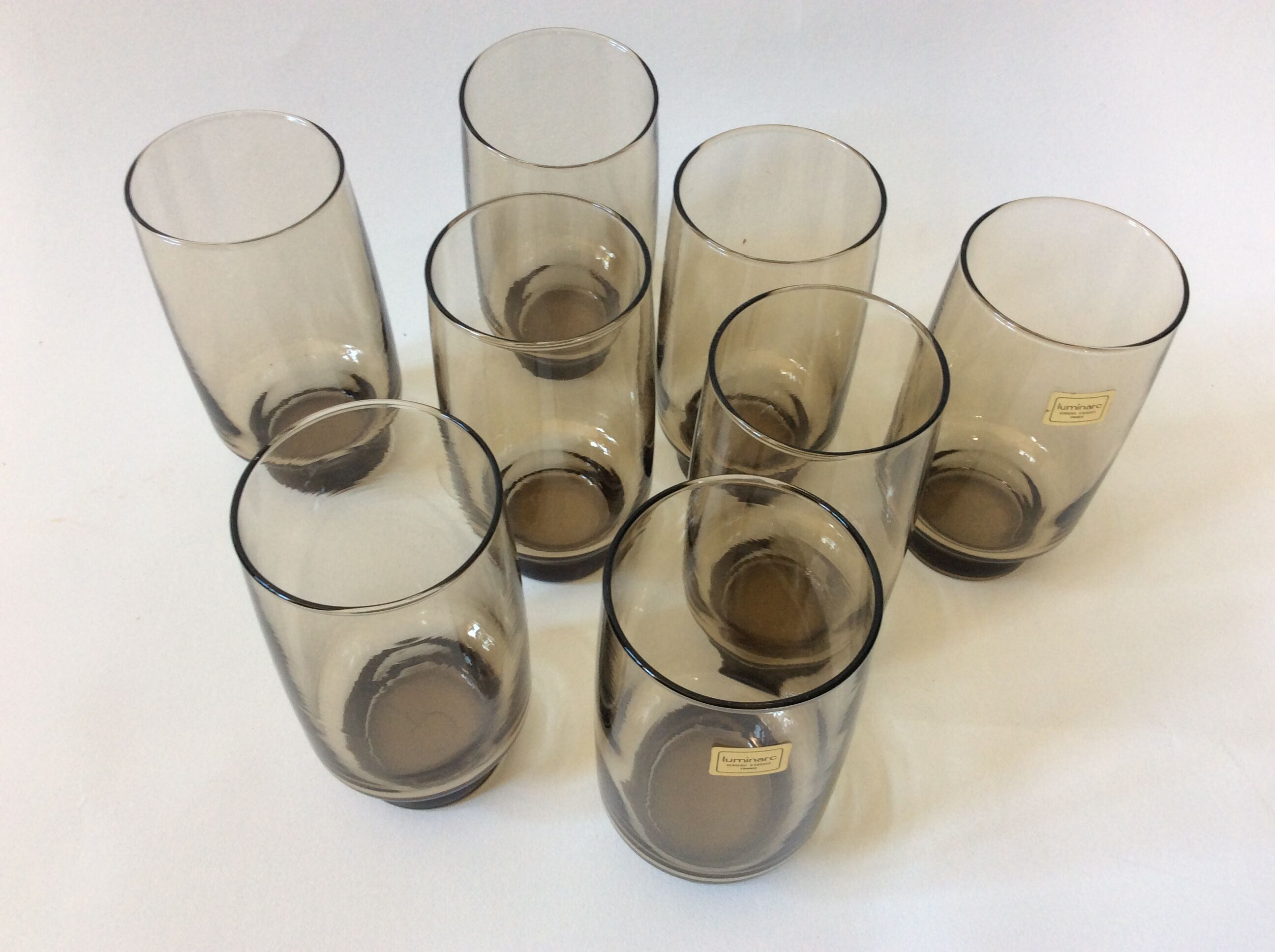 8 Luminarc smoked glasses