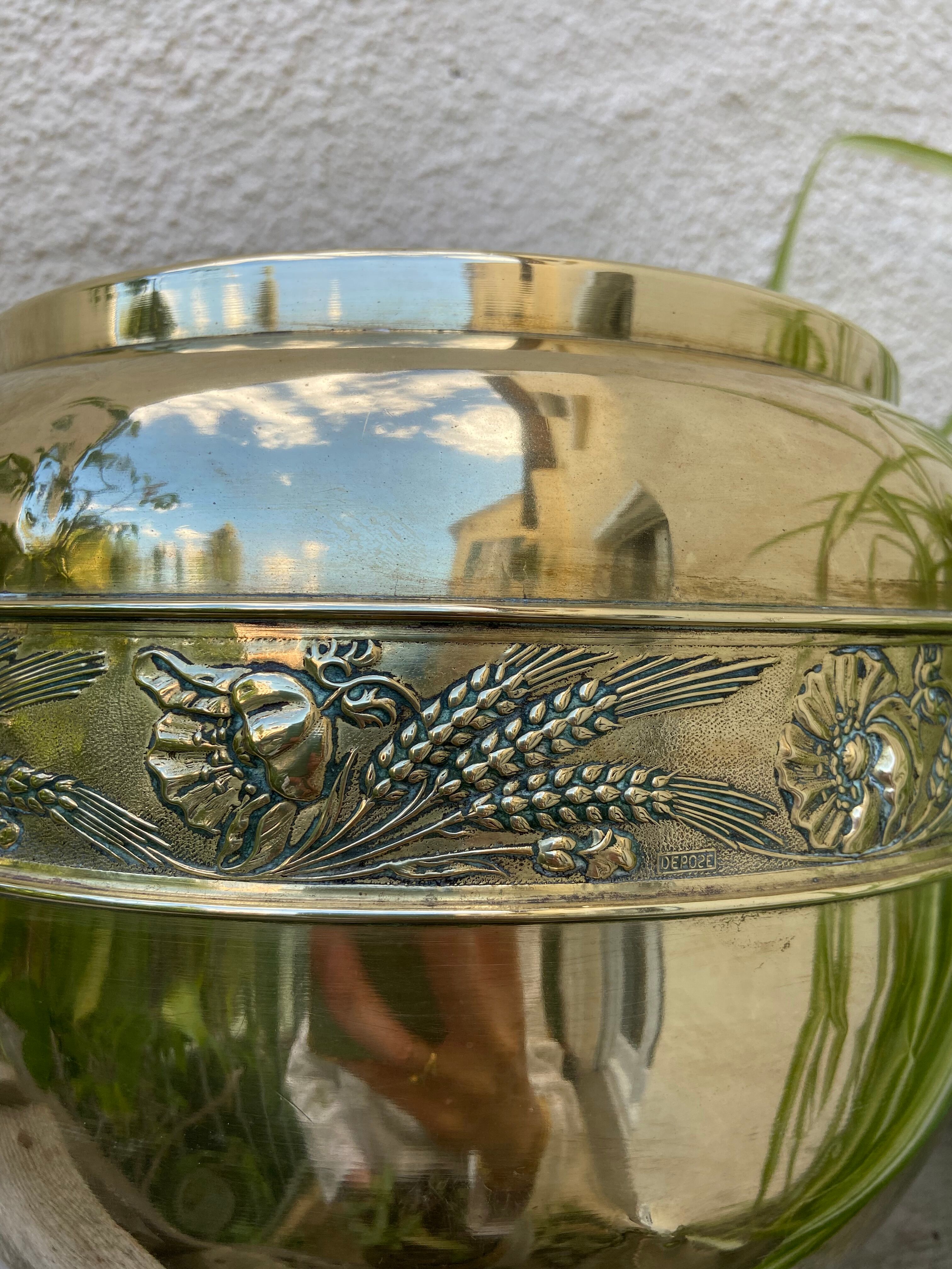 Brass pot cover early twentieth century