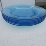 Lot 6 flat plates arc-france blue