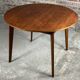 Scandinavian round teak table with integrated extension 70'S