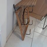 Coat rack dressing room vintage rattan year 50