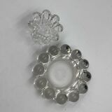 Glass candle holder duo