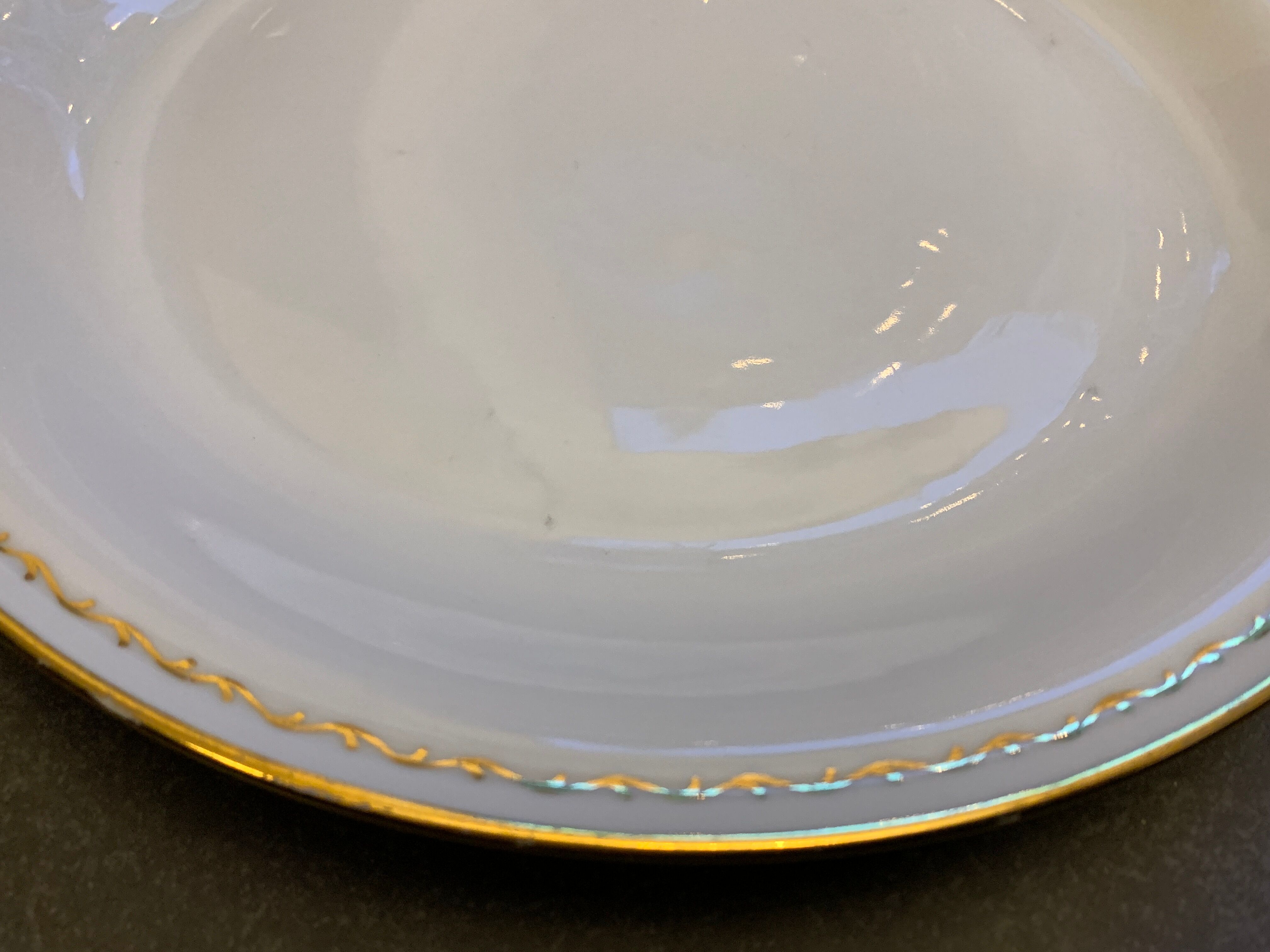 12 flat porcelain plates from Chartres sur Cher, Tiffonnet et Cie