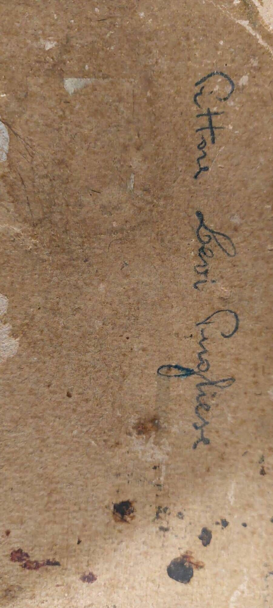 Peinture à l'huile de paysage impressionniste sur carton du début des années