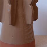Handmade beige sculptural ceramic vase