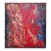 Jozef Mees, Lyrical Abstract Oil on Panel 1962