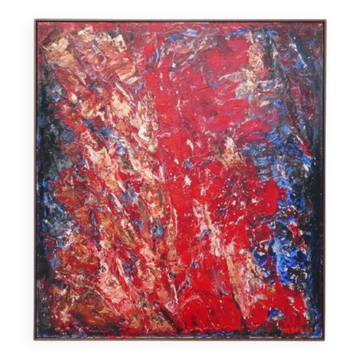 Jozef Mees, Lyrical Abstract Oil on Panel 1962