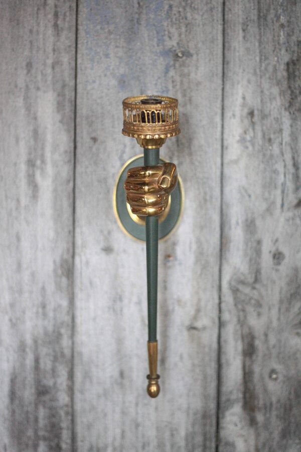 Applique bronze Lucien Gau vintage, applique murale, applique main vintage