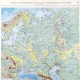 Old USSR and Finland map 43x43cm from 1950