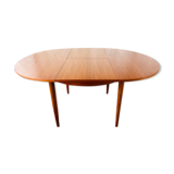 Expandable teak dining table, butterfly extension, circa 60s