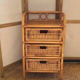 Commode rotin vintage