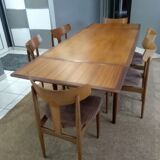 Extendable table in teak Scandinavian SAMCOM 1960