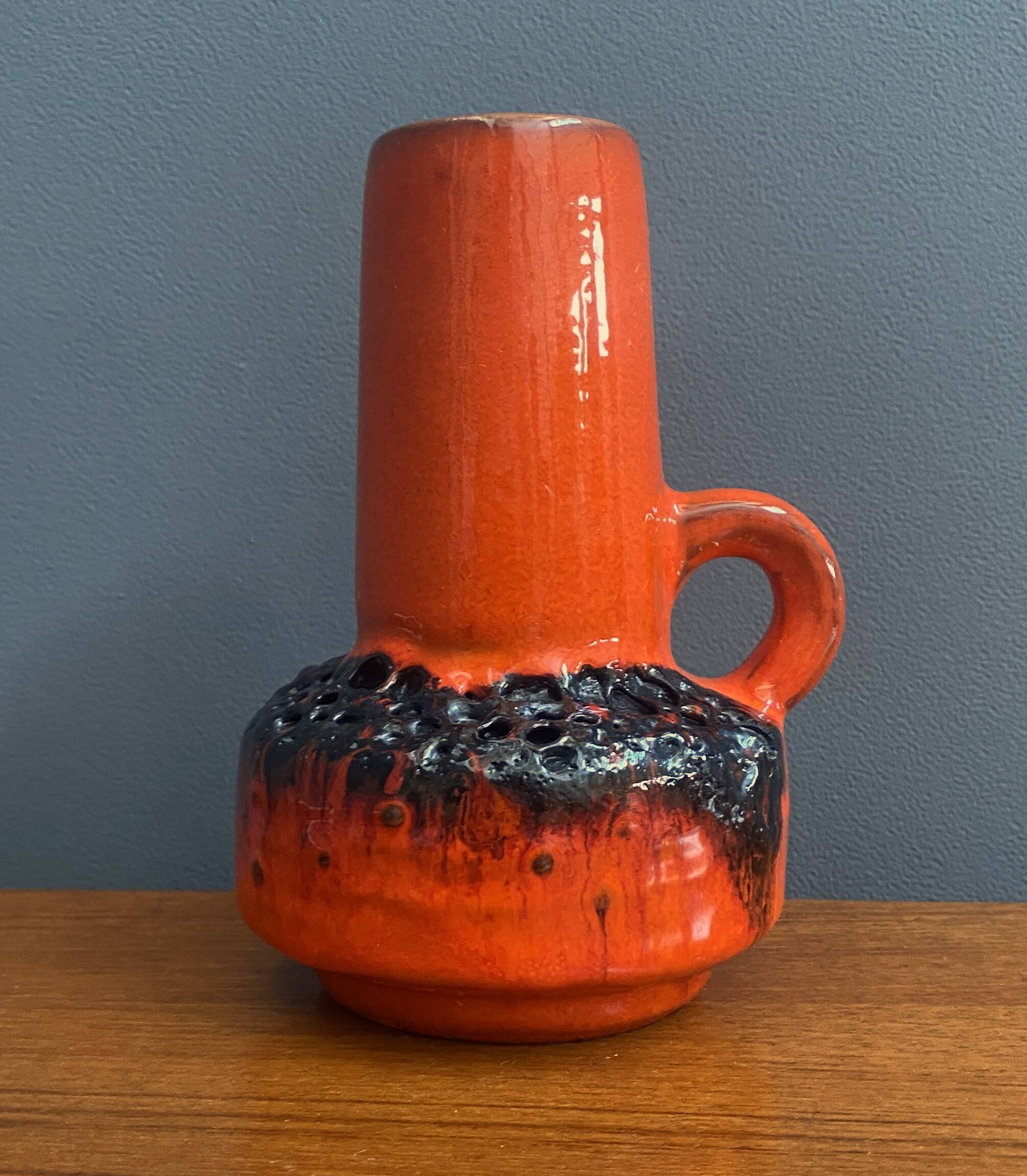 Orange Fat Lava vase by C.J Kreutz model 219 1960s West Germany Pottery