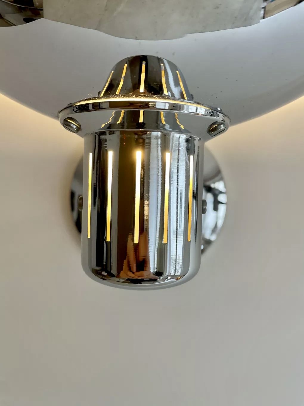 Pair of adjustable vintage wall lamps, chromed metal, France 1970