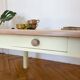 Yellow solid wood coffee table