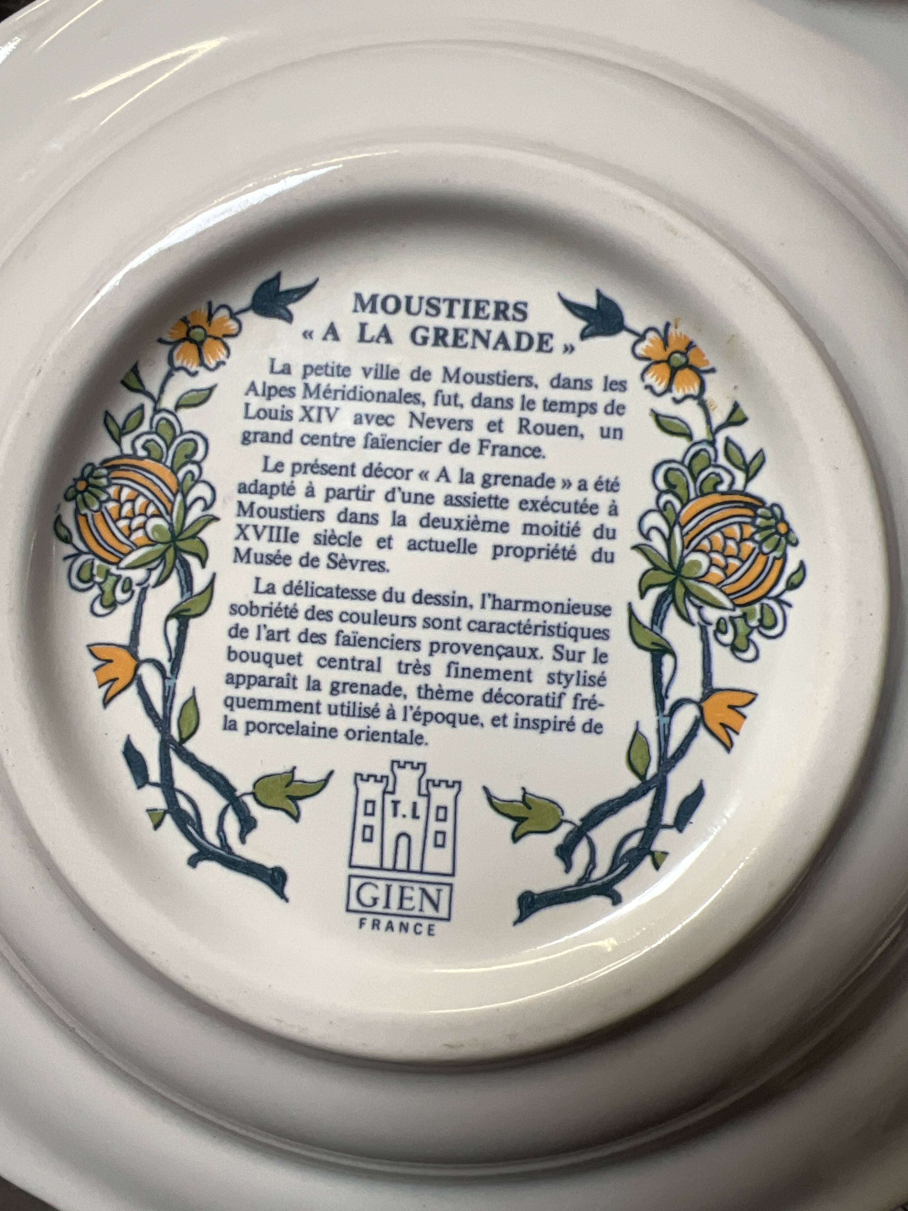 Our deep ceramic plates from Gien "Moustiers with pomegranate"