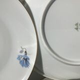 10 assiettes dessert porcelaine décor fleurs Melitta