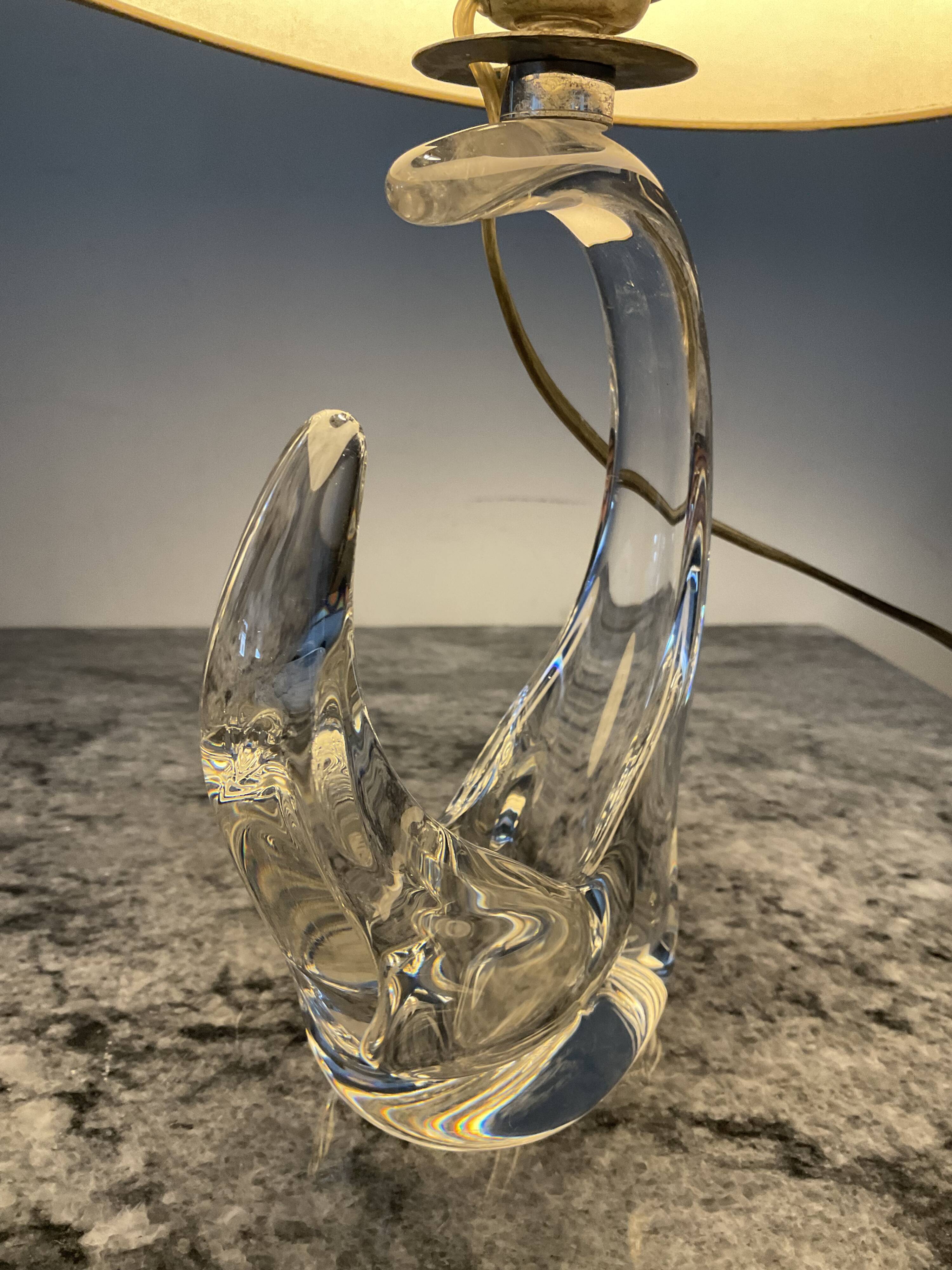 Pair of Saint Louis crystal lamps from the 1950s-60s.