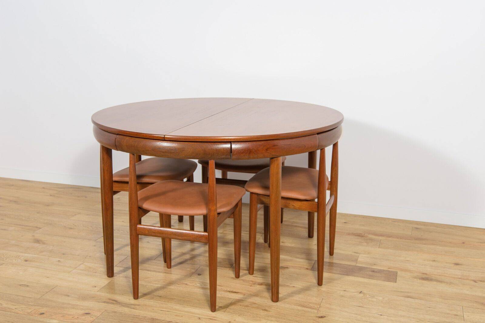 Mid-century teak dining table & chairs by Hans Olsen for Frem Røjle, Denmark, 1960s, set of 5