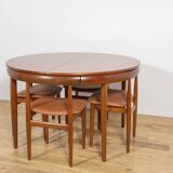 Mid-century teak dining table & chairs by Hans Olsen for Frem Røjle, Denmark, 1960s, set of 5