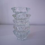 Set of 5 glass candle holders, star shape