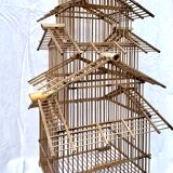 Large vintage bamboo birdcage