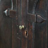 Unique antique English cabinet on stand made of oak from the 17th century