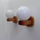 Pair of Scandinavian pine and opaline wall lights, 1980