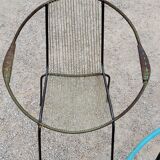 Set of 5 iron and scoubidou chairs from the 50/60s