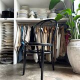 Bistro chair in black bent beech and cane