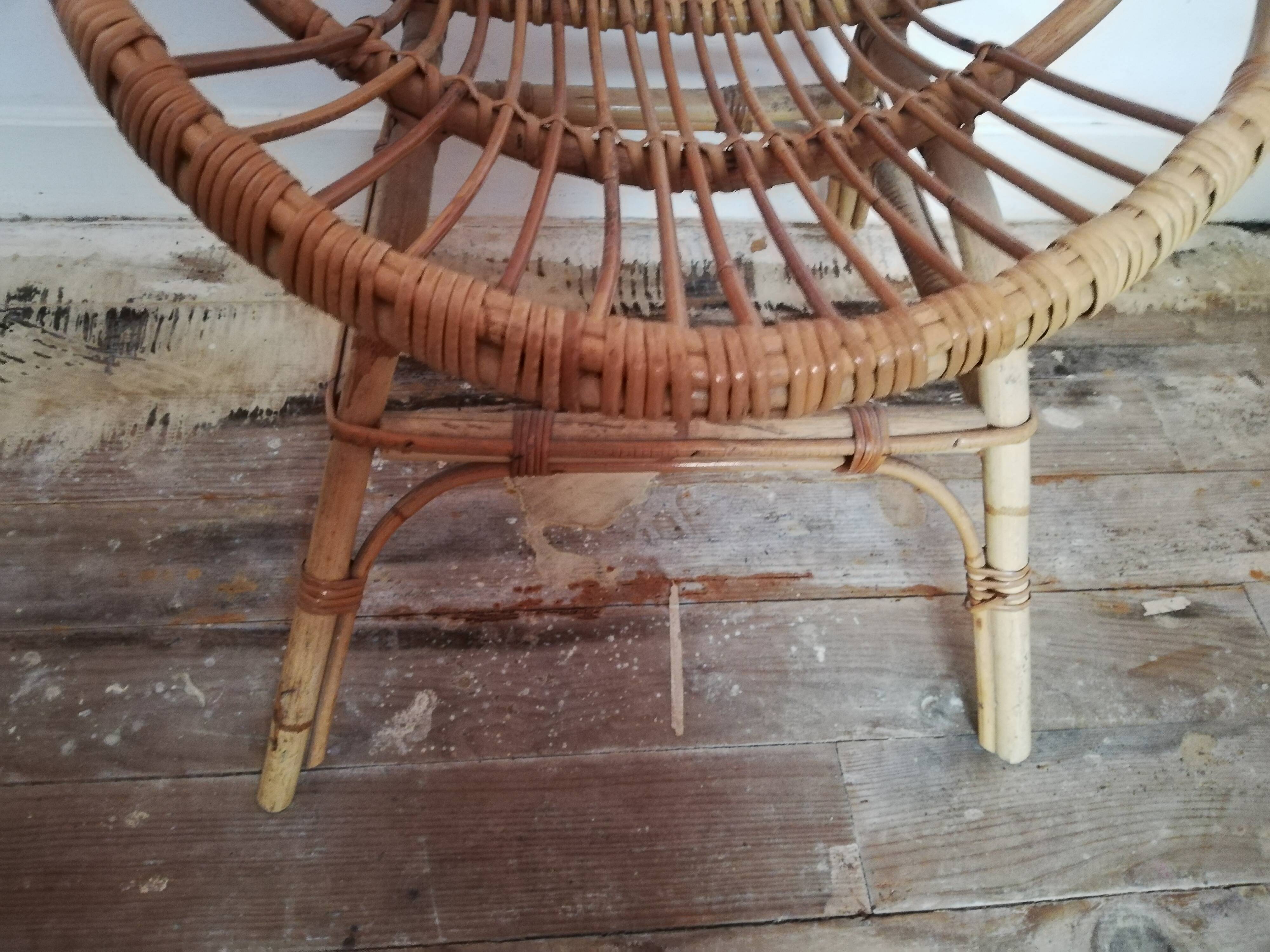 Vintage rattan armchair