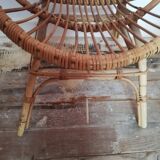 Fauteuil en rotin vintage