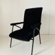 1960s vintage black velvet armchair