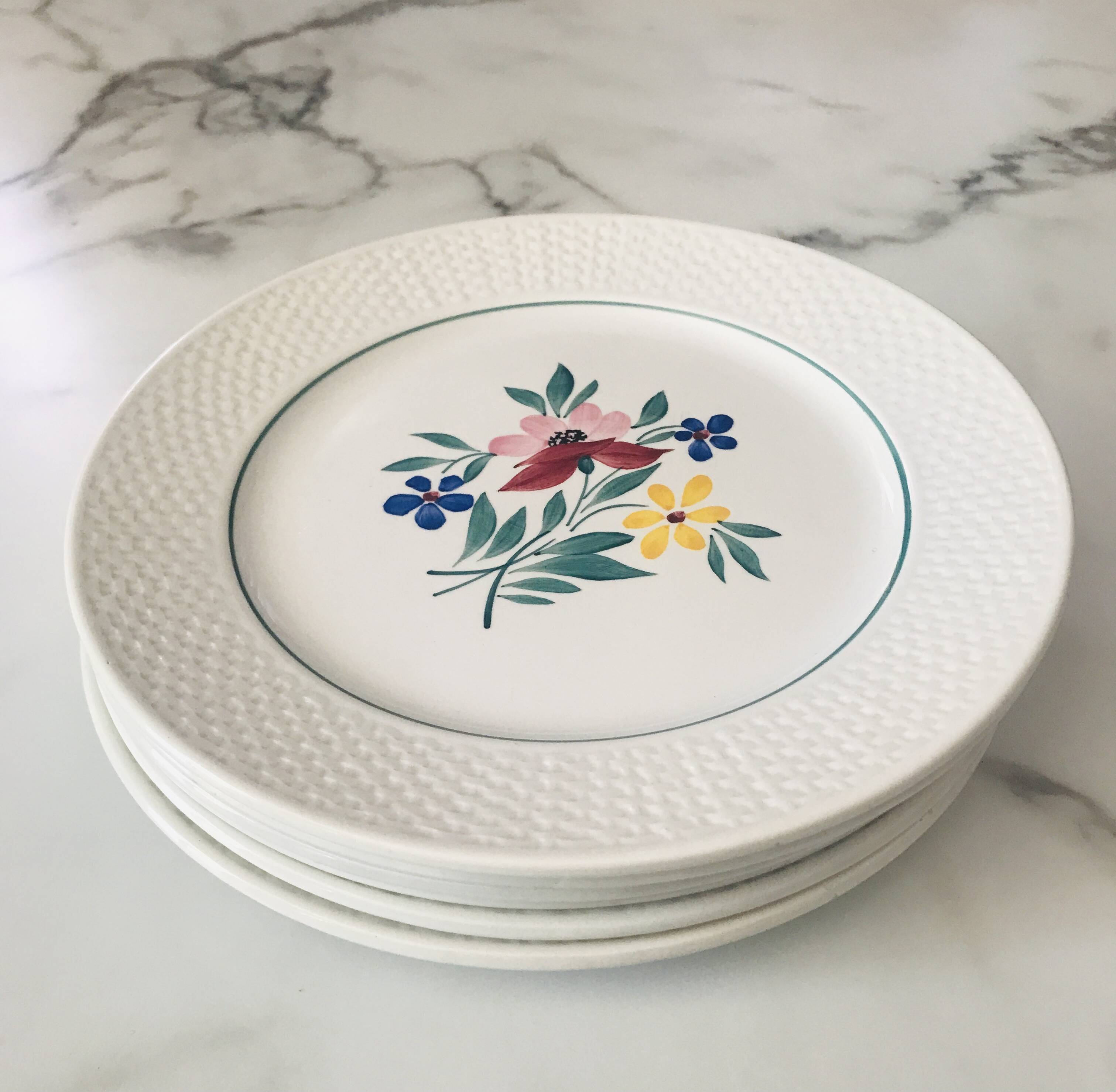 Fabiola Digoin Sarreguemines flat plates from the 50s
