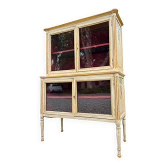 Vitrine en bois peint d’époque louis xvi xviii eme siècle