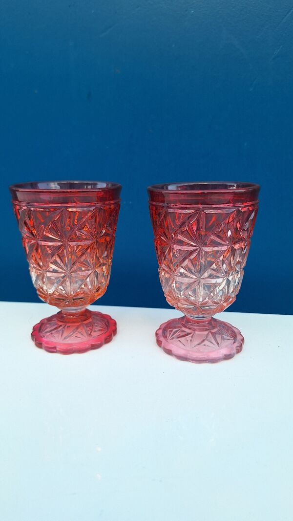Paire de verres en cristal taillé Baccarat début XXème