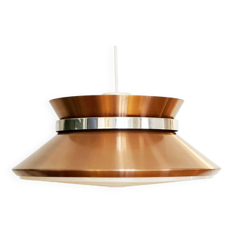Copper colored aluminium pendant light by Carl Thore for Granhaga Metall. Sweden 1970s