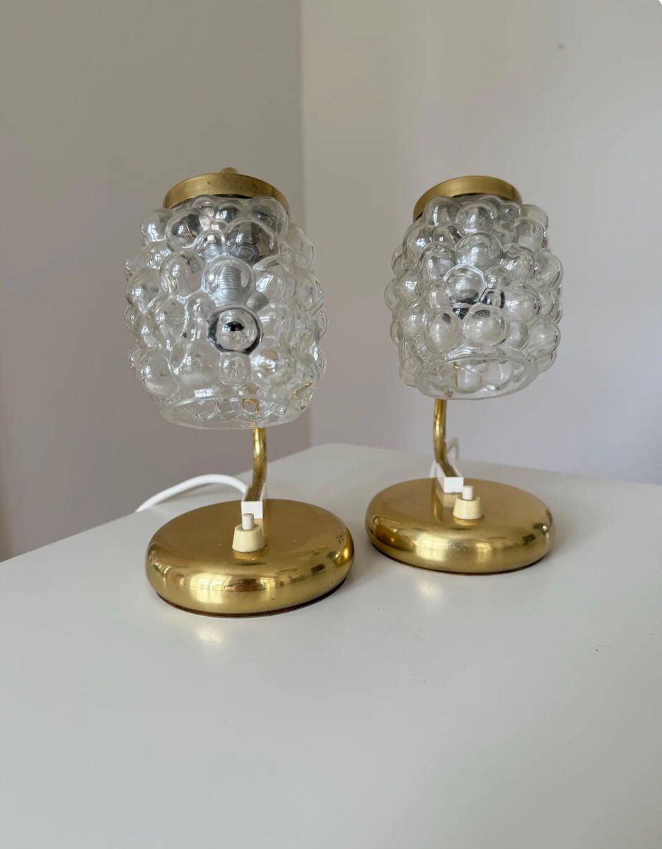Helena Tynell, table  lamps, Glashütte Limburg, germany 1960s, set of 2