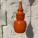 Vintage pendant lamp in orange opaline, 1970