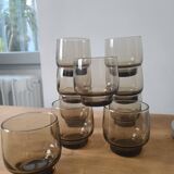 Set of 10 amber glasses