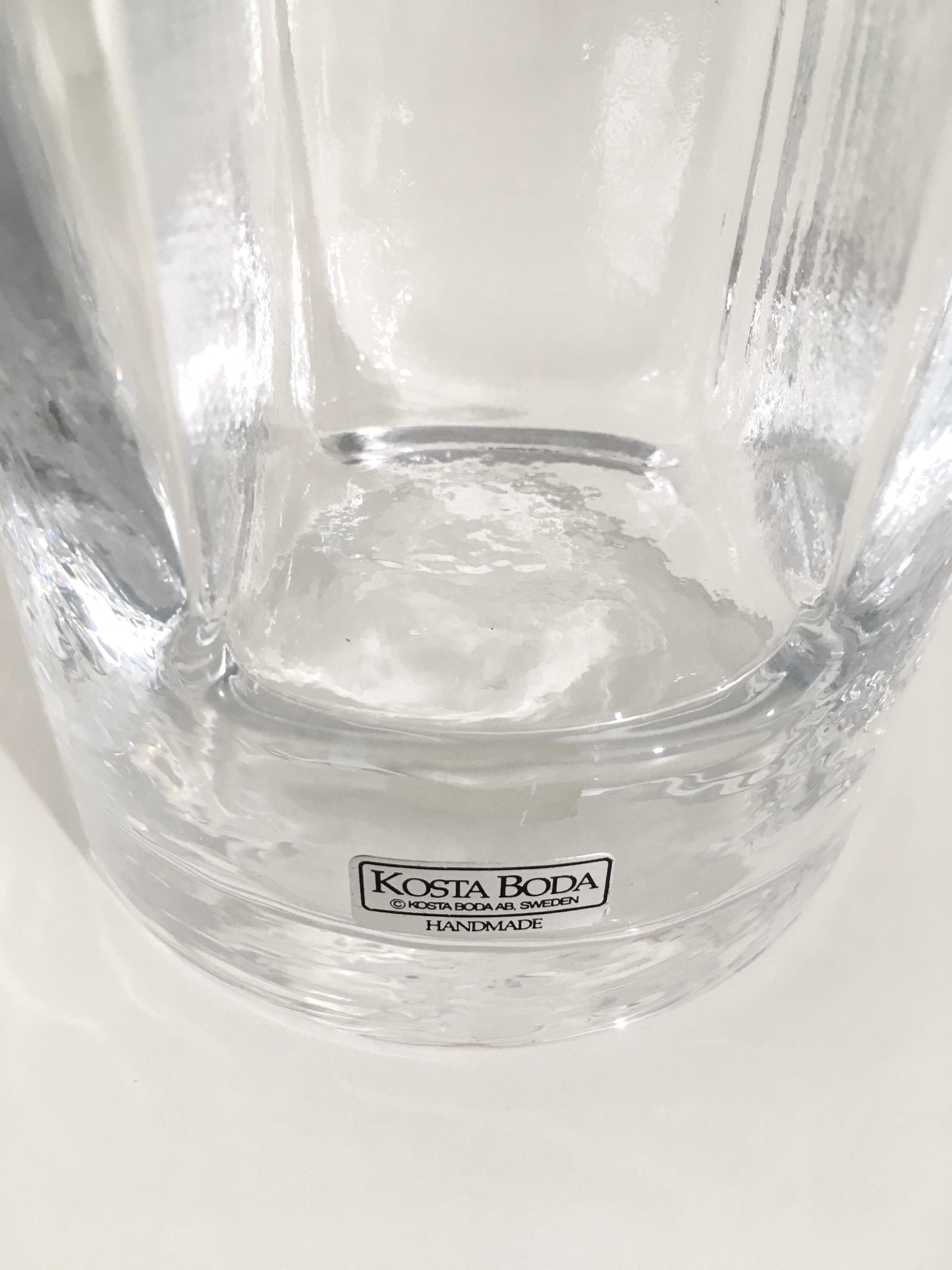 Kosta Boda carafe in blown glass 26 cm with sculptural imprint • Sweden