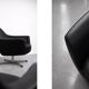Vintage Mid-Century Scandinavian Modern Black Swivel Chairs, Set of 2