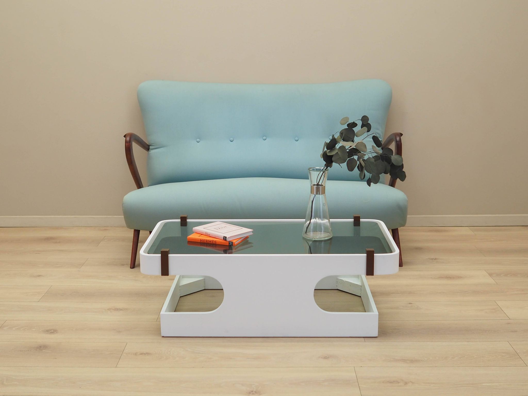 Glass coffee table, Italian design, 1970s, manufactured in Italy