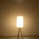 Tripod floor lamp with pleated plastic shade, 1950s