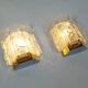 Pair of brass and glass wall lamps by Doria Leuchten