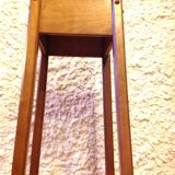 Square plant holder in light wood / 70s-80s