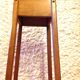 Square plant holder in light wood / 70s-80s